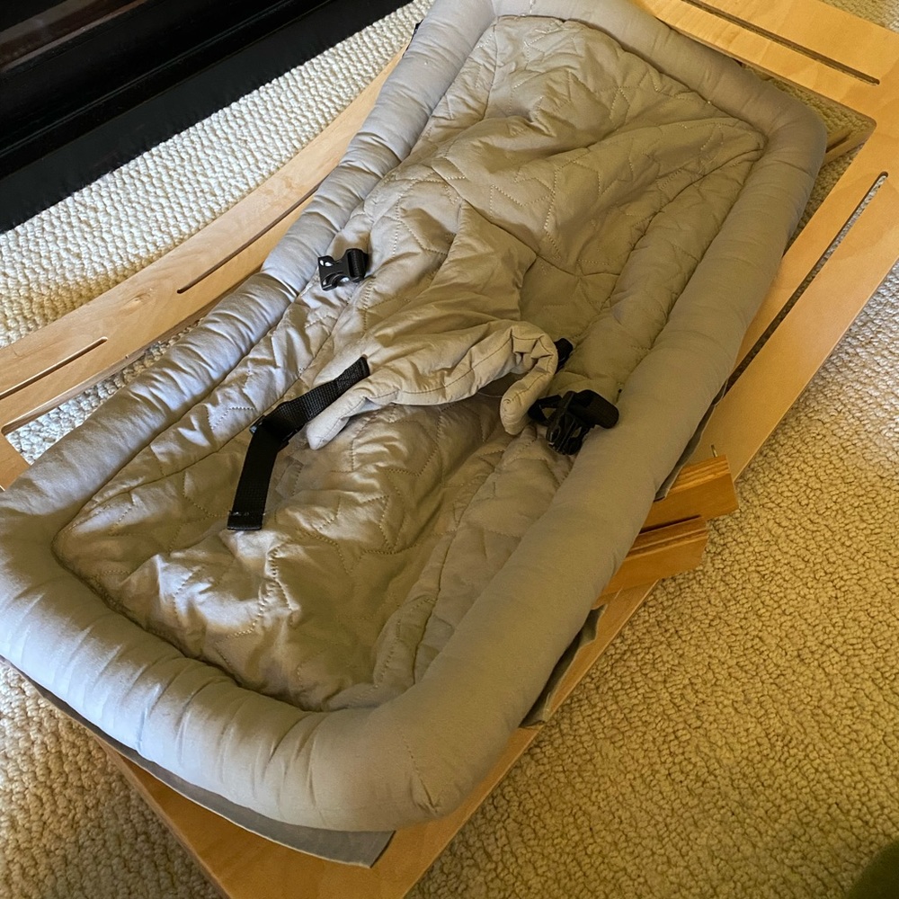 Natural wood baby rocker